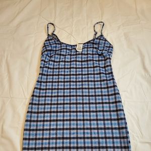 Blue Plaid Dress NWT